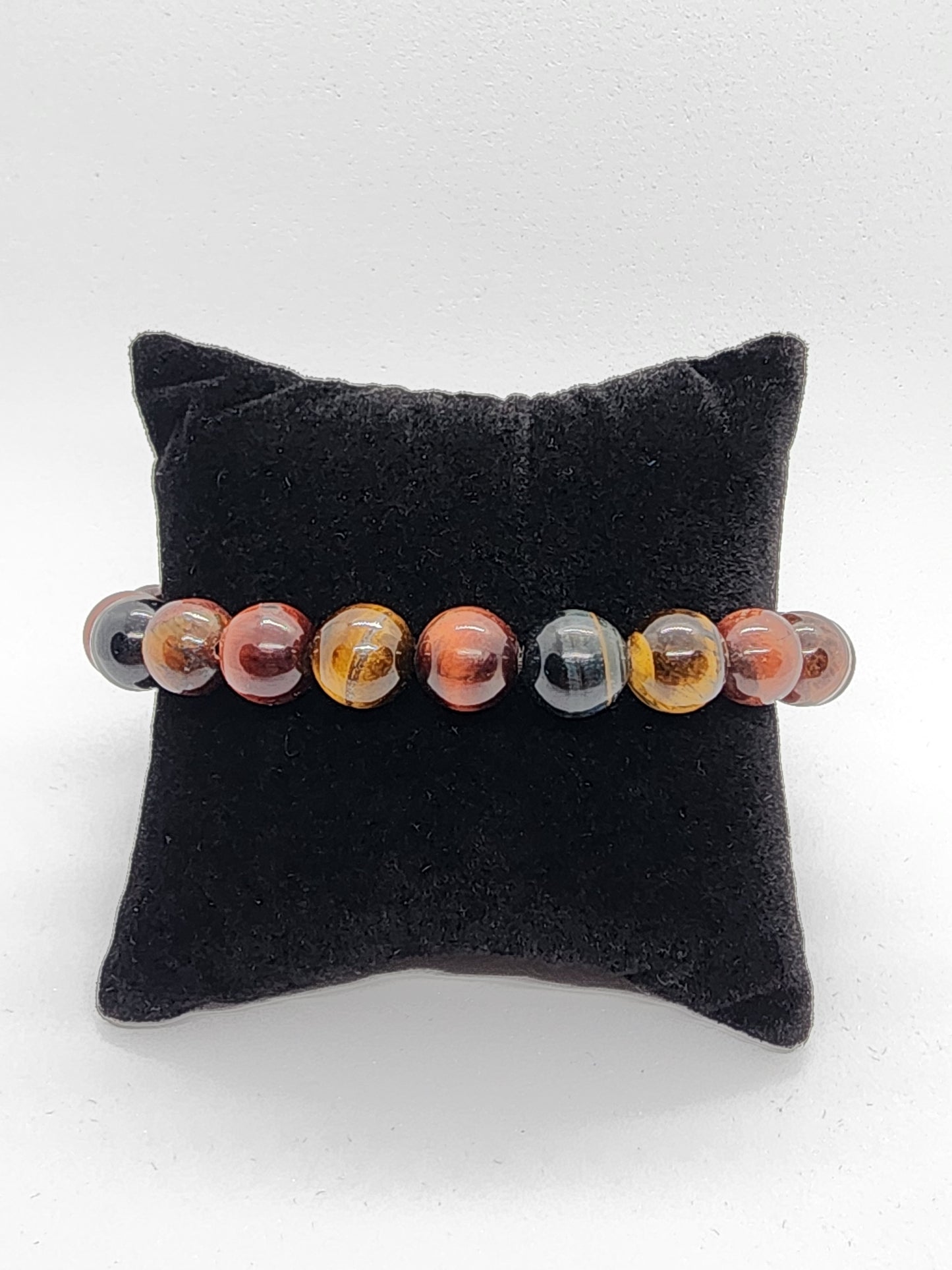 Men Bracelet - Red Brown Tiger Eye