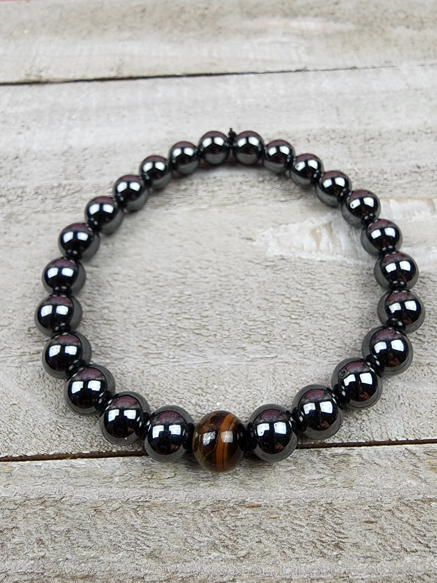 Hematite Tiger Eye Men Bracelet