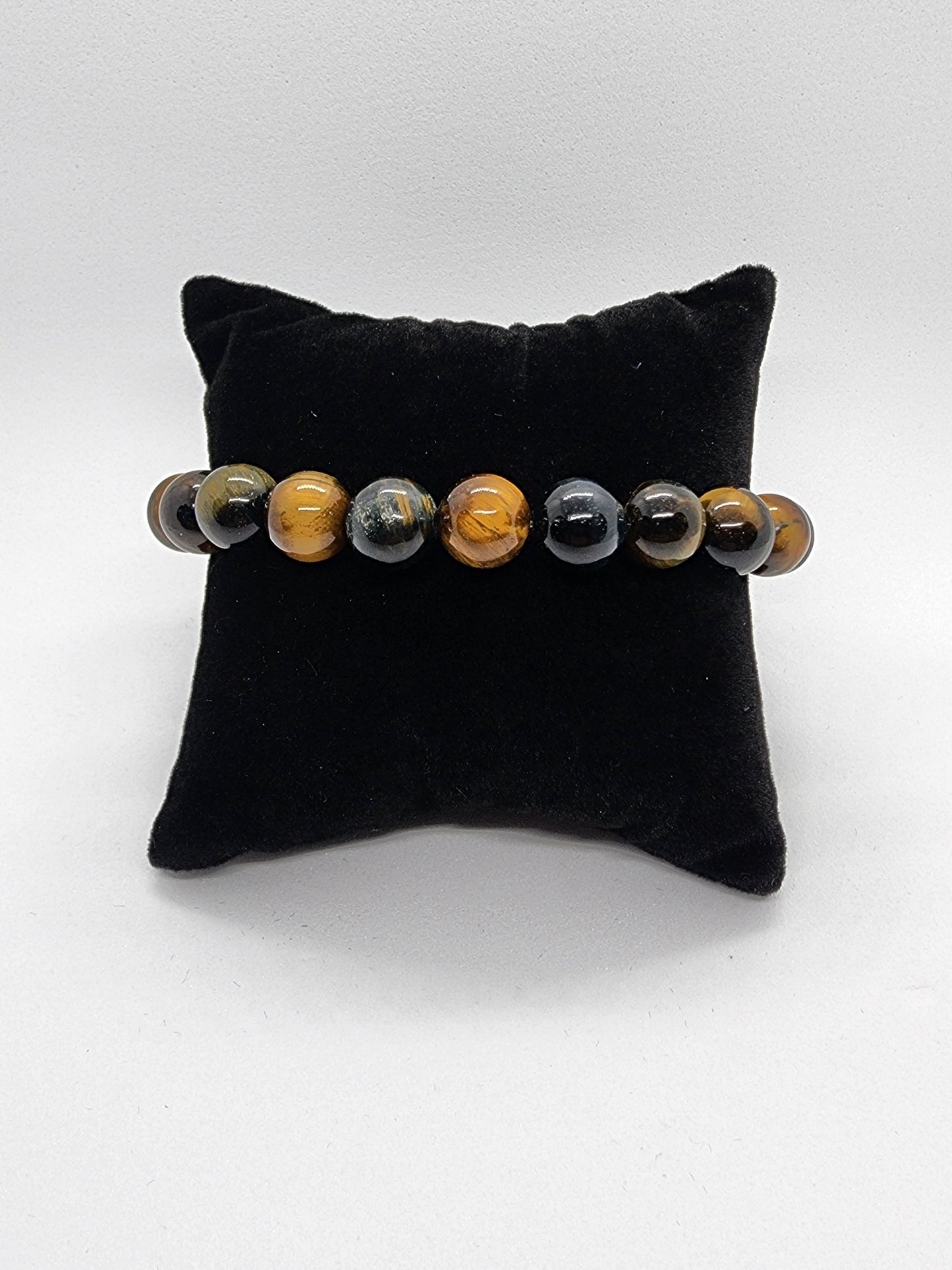 Men Bracelet - Blue Yellow Tiger Eye