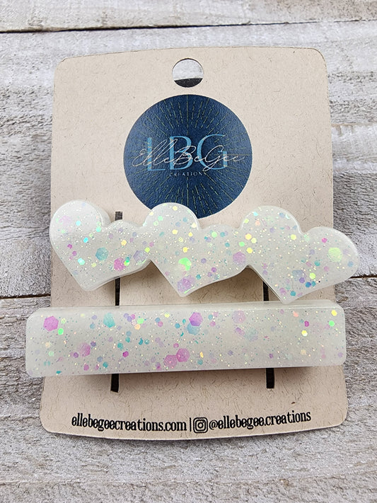 Snow White Glitter Hairclips